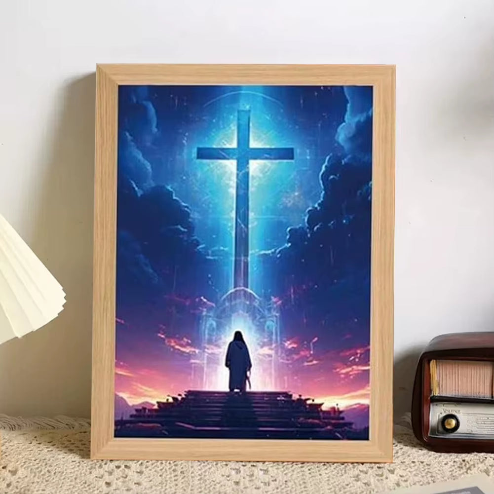 Jesus Lamp Jesus Light up Picture Night Light LED Light Painting Jesus Painting Decorative Lights Christian Decorative Gifts