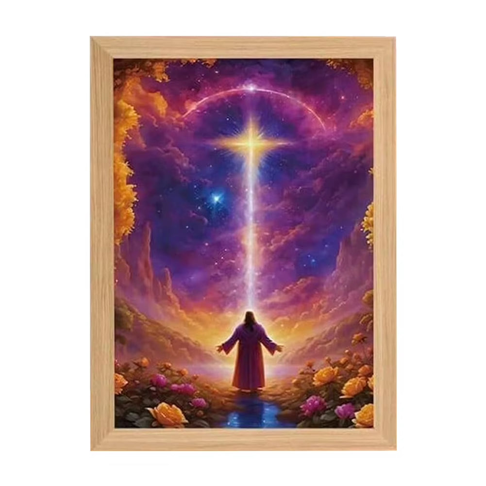 Jesus Lamp Jesus Light up Picture Night Light LED Light Painting Jesus Painting Decorative Lights Christian Decorative Gifts