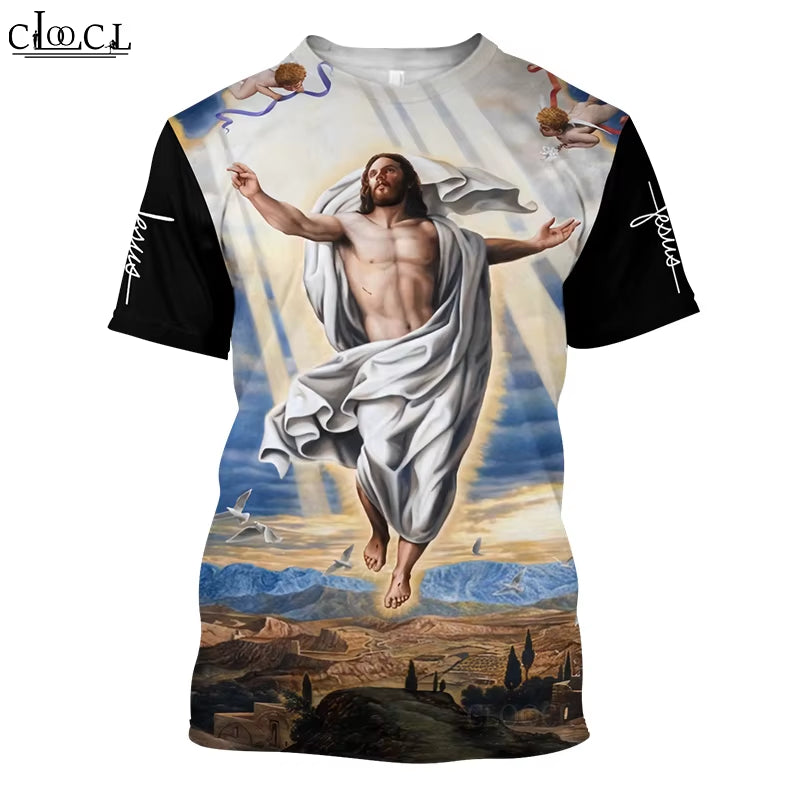 CLOOCL Newest Popular God Religion Christ Jesus 3D Print T Shirt Streetwear Men Women Fashion T-Shirt Harajuku Top Drop Shipping