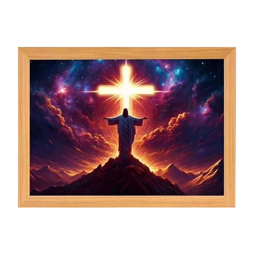 Jesus Lamp Jesus Light up Picture Night Light LED Light Painting Jesus Painting Decorative Lights Christian Decorative Gifts