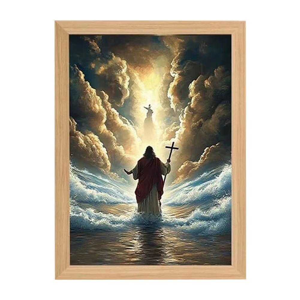 Jesus Lamp Jesus Light up Picture Night Light LED Light Painting Jesus Painting Decorative Lights Christian Decorative Gifts