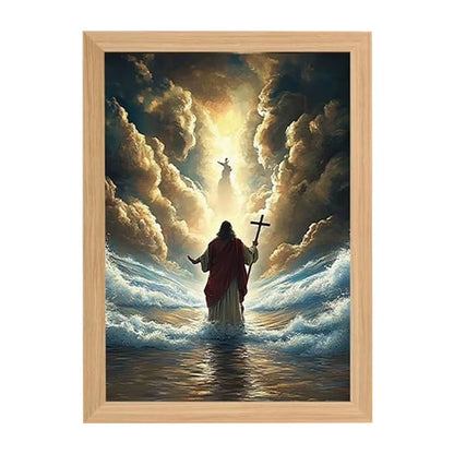 Jesus Lamp Jesus Light up Picture Night Light LED Light Painting Jesus Painting Decorative Lights Christian Decorative Gifts