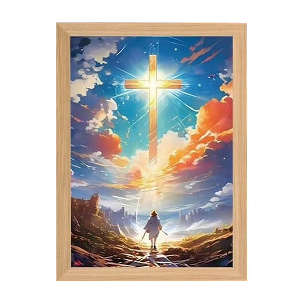 Jesus Lamp Jesus Light up Picture Night Light LED Light Painting Jesus Painting Decorative Lights Christian Decorative Gifts