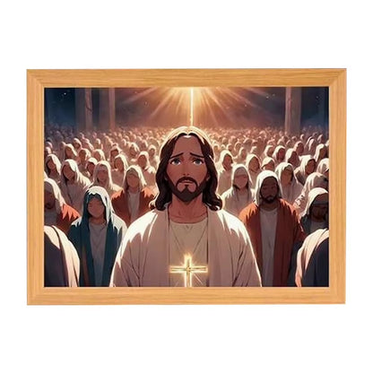 Jesus Lamp Jesus Light up Picture Night Light LED Light Painting Jesus Painting Decorative Lights Christian Decorative Gifts
